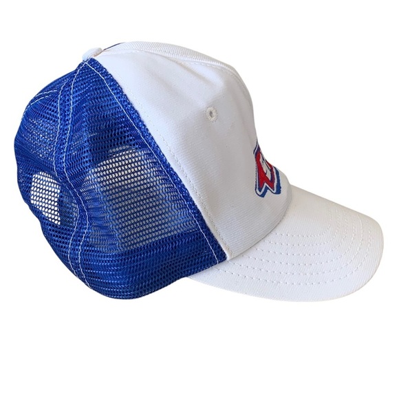 Vintage Mesh Trucker SnapBack Hat SPI Embroidered Logo Made USA 90s Blue White - Picture 4 of 6